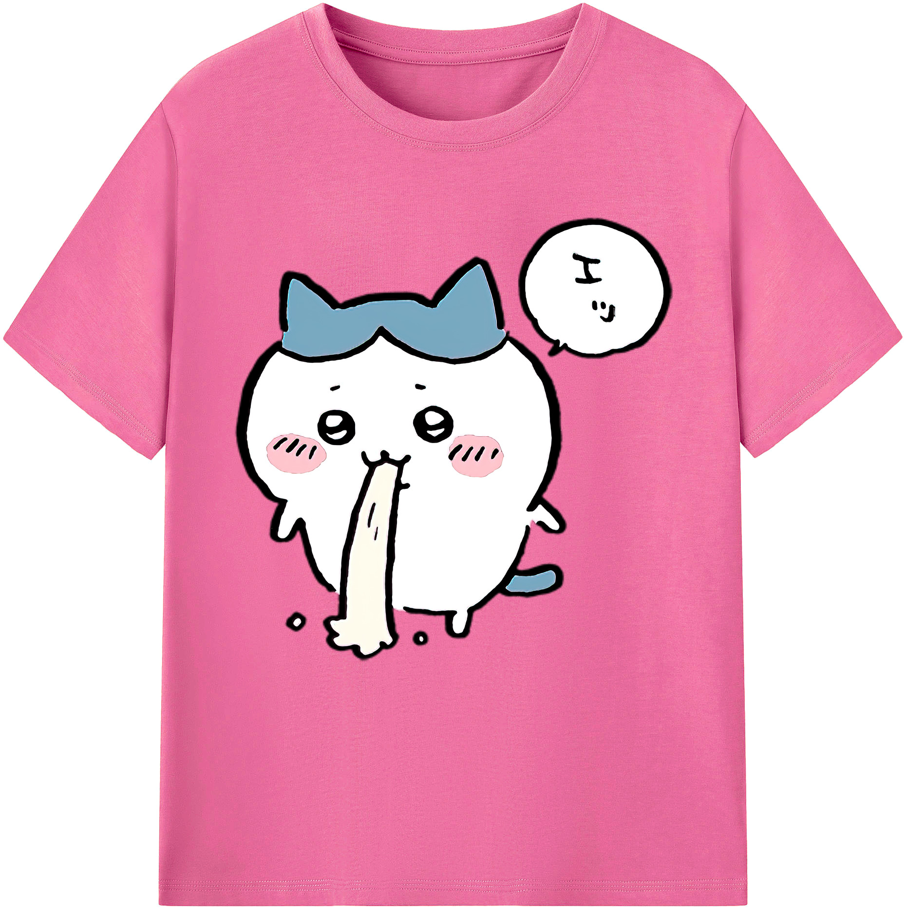 （画像用） ちいかわ ハチワレ Chii-kawa hachiware レディースカジュアルプリントTシャツ（綿100％）